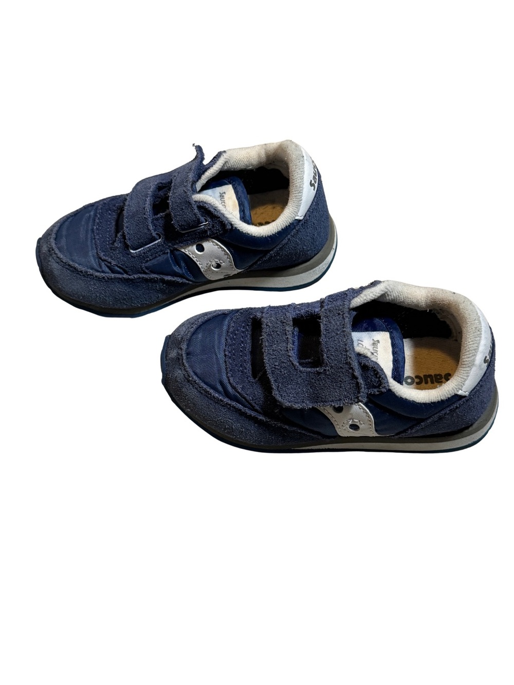 Saucony Navy and White Velcro Kids Sneakers size 7.5W